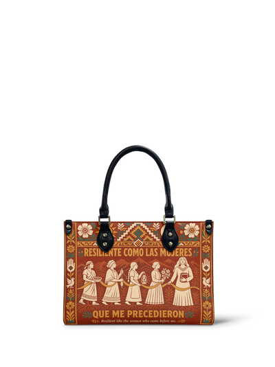"Resiliente como las mujeres que me precedieron" ver.1 Small Leather Handbag