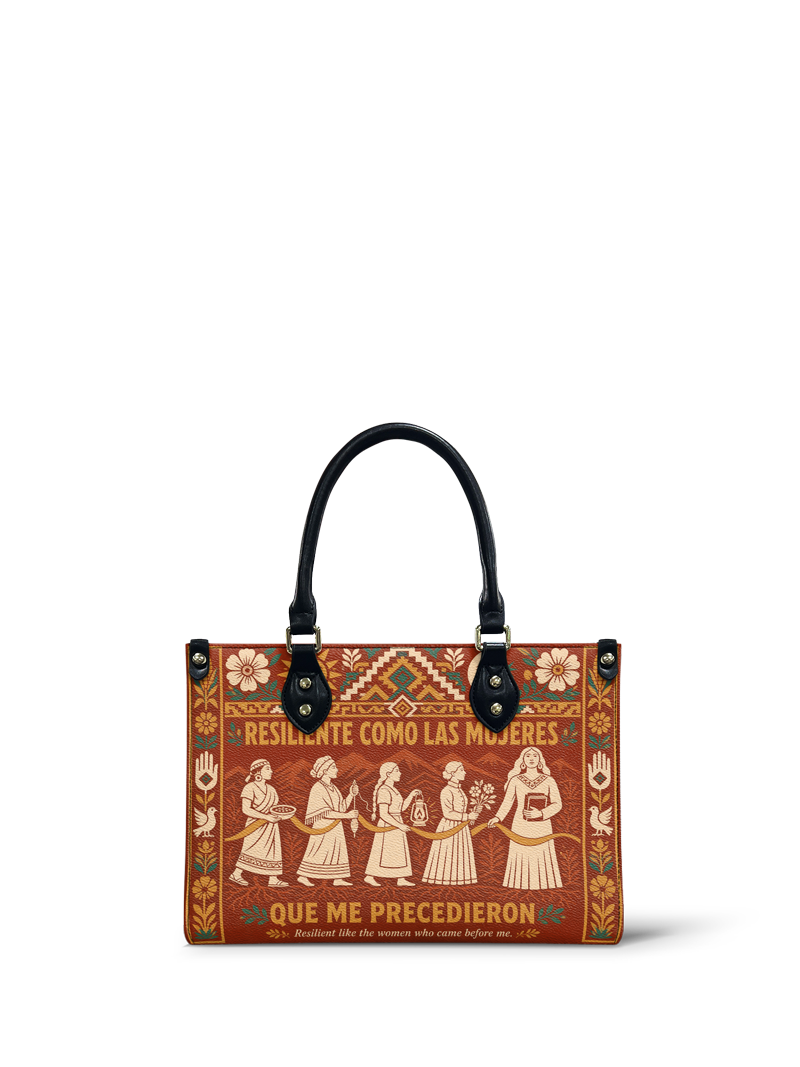 "Resiliente como las mujeres que me precedieron" ver.1 Small Leather Handbag