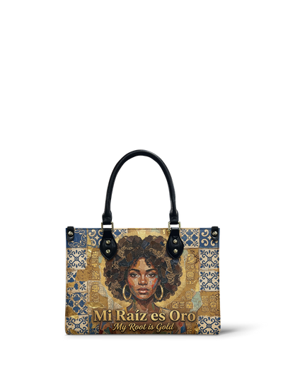 "Mi Raíz es Oro" ver.3 Small Leather Handbag
