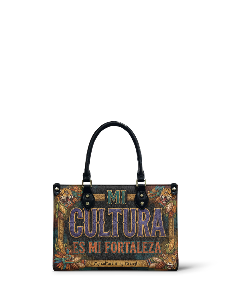"Mi cultura es mi fortaleza" ver.3 Small Leather Handbag