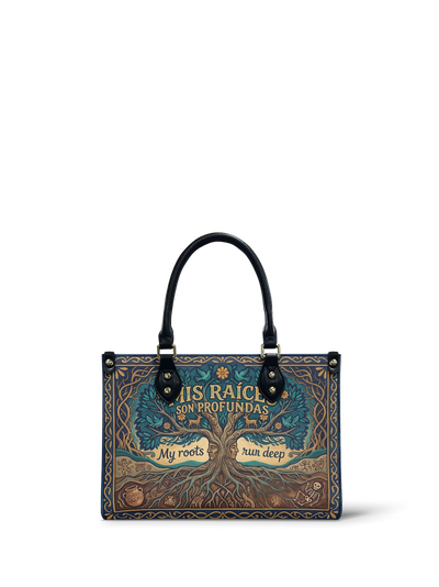 "Mis Raíces son Profundas" ver.1 Small Leather Handbag
