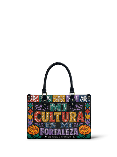 "Mi cultura es mi fortaleza" ver.4 Small Leather Handbag
