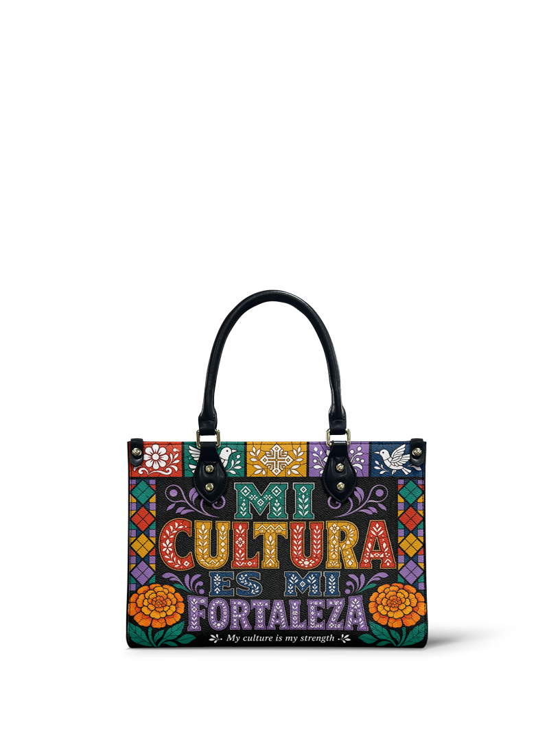 "Mi cultura es mi fortaleza" ver.4 Small Leather Handbag