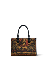 "El dolor me enseñó a ser fuerte" ver.2 Small Leather Handbag