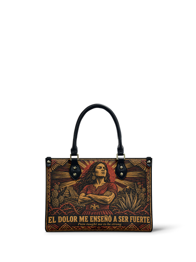 "El dolor me enseñó a ser fuerte" ver.2 Small Leather Handbag