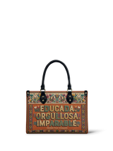 "Educada. Orgullosa. Imparable" ver.3 Small Leather Handbag