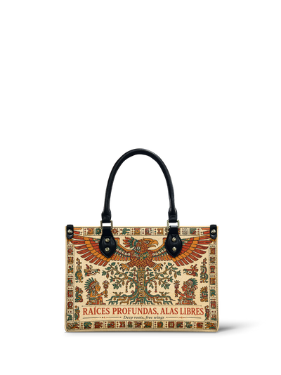 "Raíces profundas, alas libres" ver.3 Small Leather Handbag