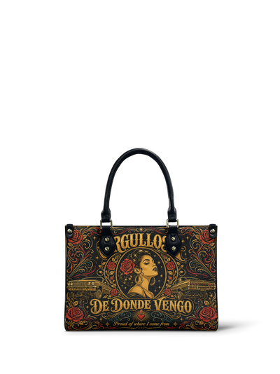 "Orgullosa de donde vengo" ver.4 Small Leather Handbag