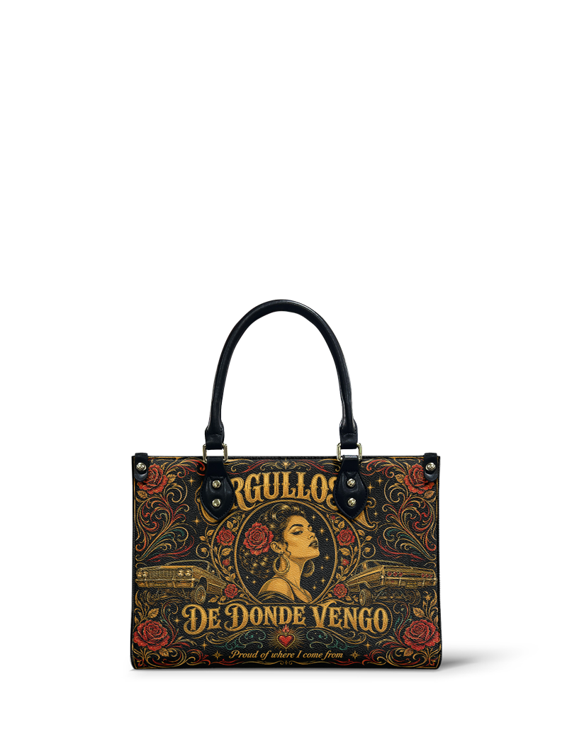 "Orgullosa de donde vengo" ver.4 Small Leather Handbag