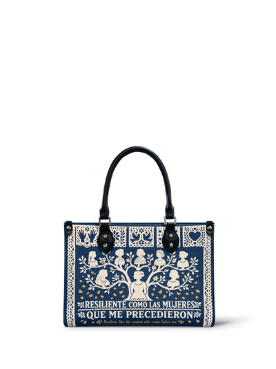 "Resiliente como las mujeres que me precedieron" ver.2 Small Leather Handbag