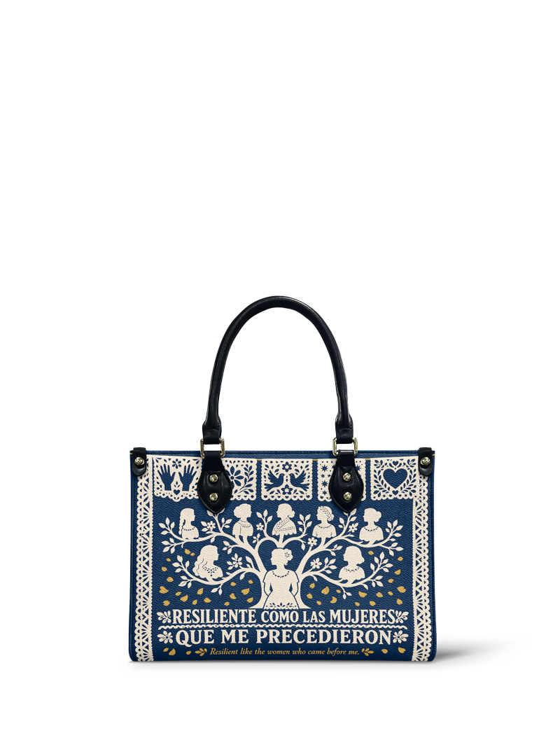 "Resiliente como las mujeres que me precedieron" ver.2 Small Leather Handbag