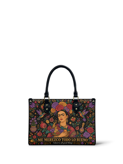 "Me merezco todo lo bueno" ver.1 Small Leather Handbag