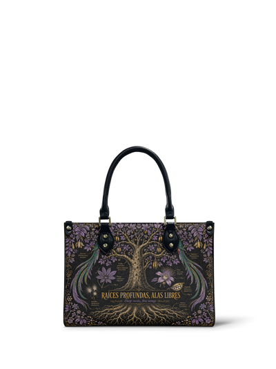 "Raíces profundas, alas libres" ver.2 Small Leather Handbag