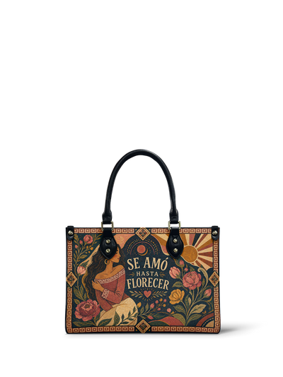 "Se amó hasta florecer" ver.1 Small Leather Handbag