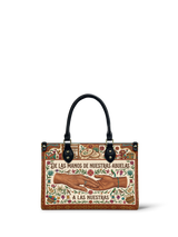"De las manos de nuestras abuelas a las nuestras" ver.4 Small Leather Handbag