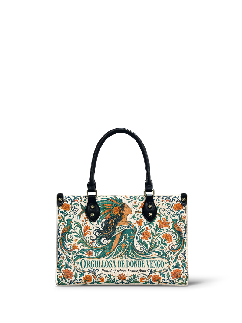 "Orgullosa de donde vengo" ver.3 Small Leather Handbag