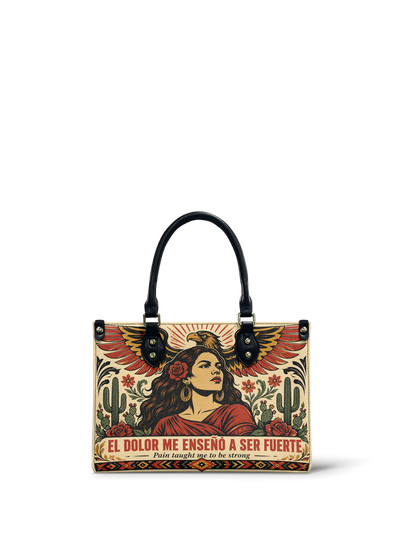 "El dolor me enseñó a ser fuerte" ver.3 Small Leather Handbag
