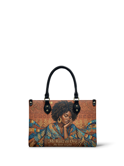 "Mi Raíz es Oro" ver.4 Small Leather Handbag