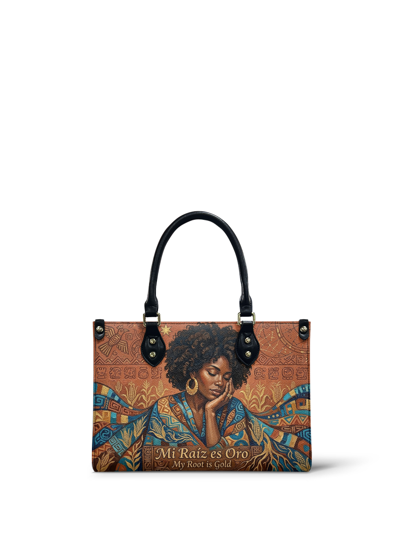 "Mi Raíz es Oro" ver.4 Small Leather Handbag