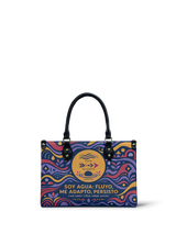 "Soy agua fluyo, me adapto, persisto" ver.3 Small Leather Handbag