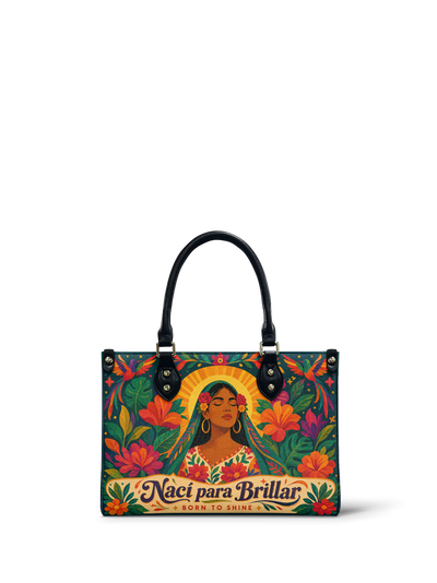 "Nací para brillar" ver.4 Small Leather Handbag