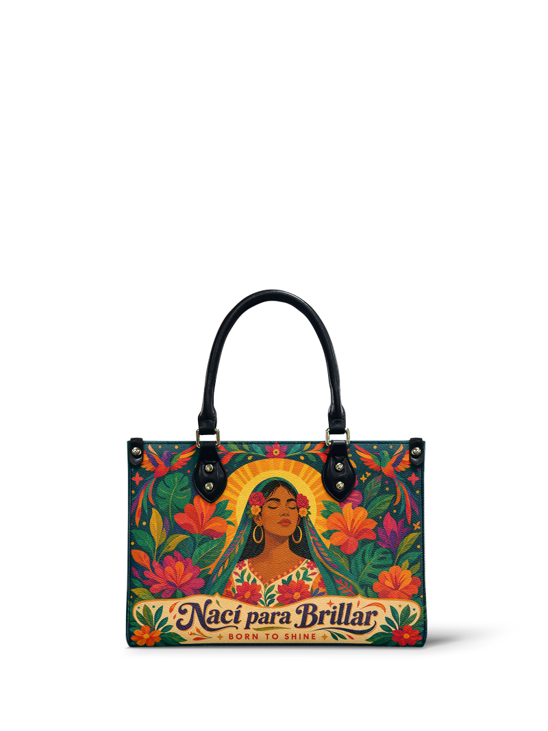 "Nací para brillar" ver.4 Small Leather Handbag