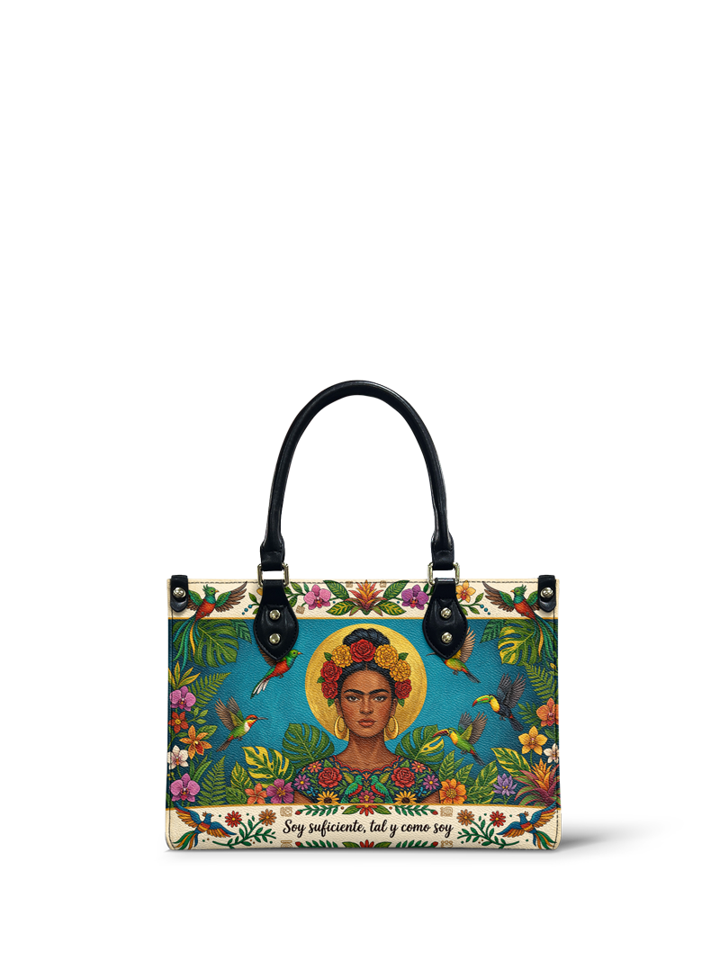 "Soy suficiente, tal y como soy" ver.11 Small Leather Handbag