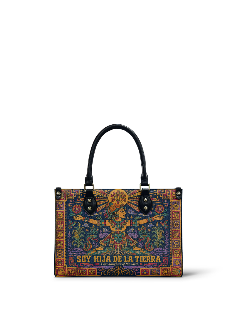"Soy hija de la tierra" ver.2 Small Leather Handbag