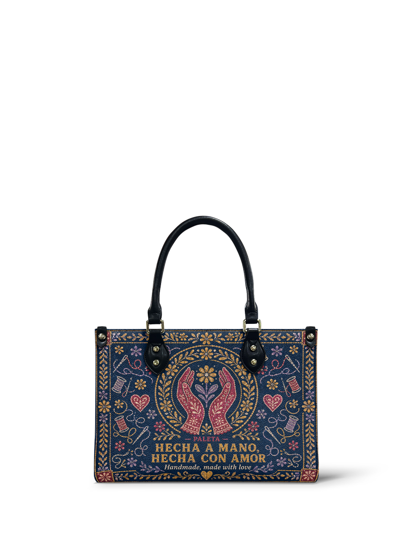 "Hecha a mano, hecha con amor" ver.4 Small Leather Handbag