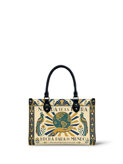 "Nacida de la tierra, hecha para el mundo" ver.2 Small Leather Handbag