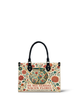 "De mis heridas nacen flores" ver.2 Small Leather Handbag