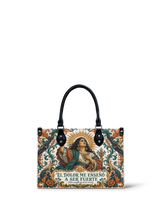 "El dolor me enseñó a ser fuerte" ver.5 Small Leather Handbag