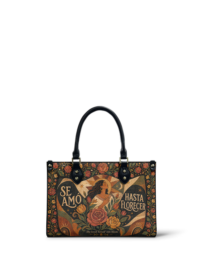"Se amó hasta florecer" ver.2 Small Leather Handbag