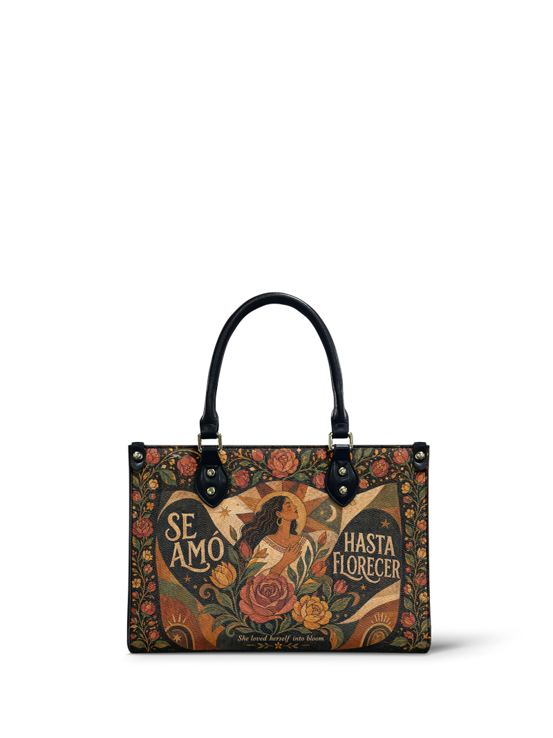 "Se amó hasta florecer" ver.2 Small Leather Handbag