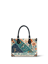 "Caí, me levanté, florecí" ver.3 Small Leather Handbag