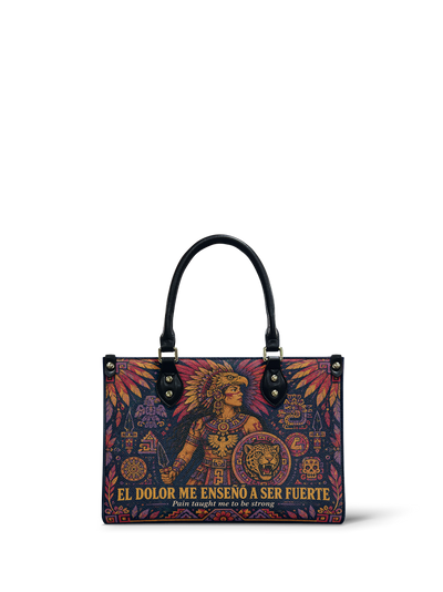 "El dolor me enseñó a ser fuerte" ver.1 Small Leather Handbag