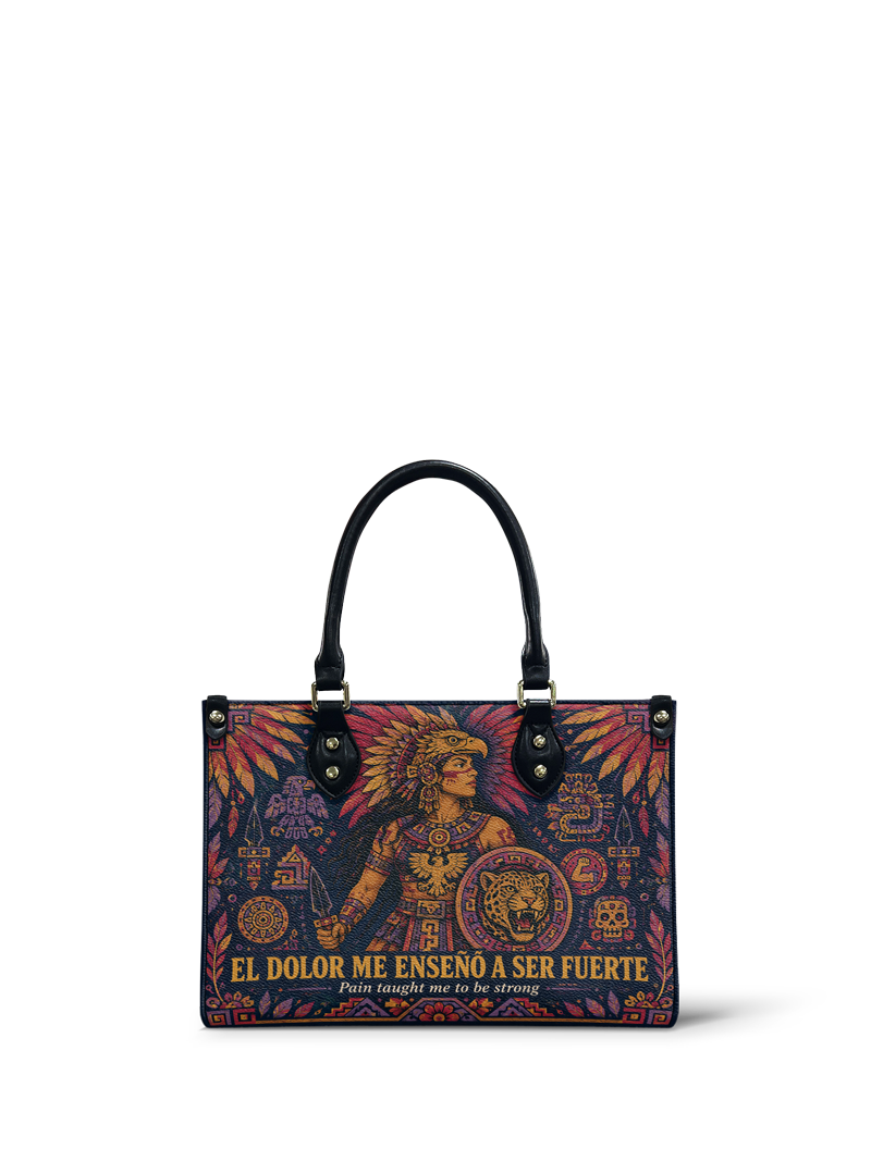 "El dolor me enseñó a ser fuerte" ver.1 Small Leather Handbag