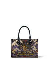 "Soy agua fluyo, me adapto, persisto" ver.2 Small Leather Handbag