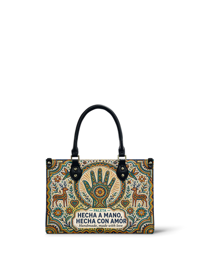 "Hecha a mano, hecha con amor" ver.3 Small Leather Handbag