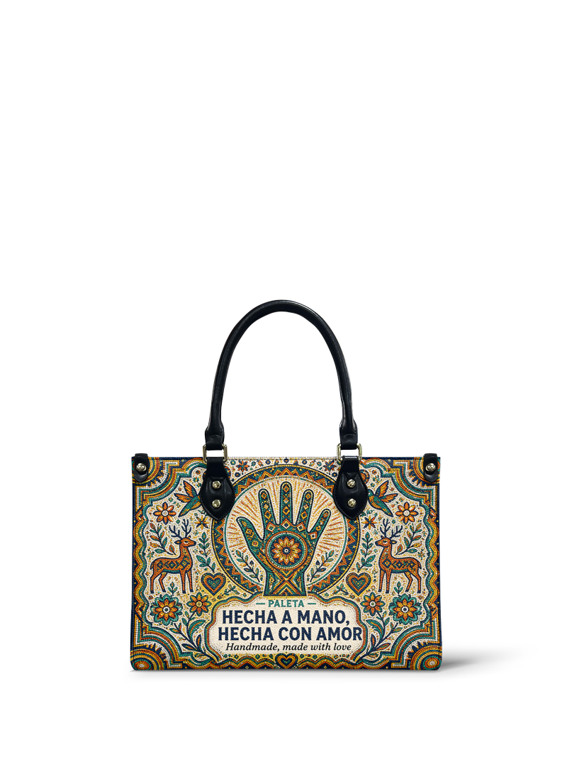 "Hecha a mano, hecha con amor" ver.3 Small Leather Handbag