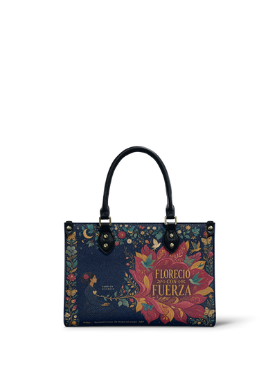 "Sanó en silencio, floreció con fuerza" ver.2 Small Leather Handbag