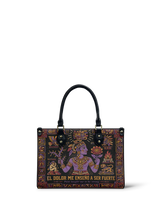 "El dolor me enseñó a ser fuerte" ver.4 Small Leather Handbag