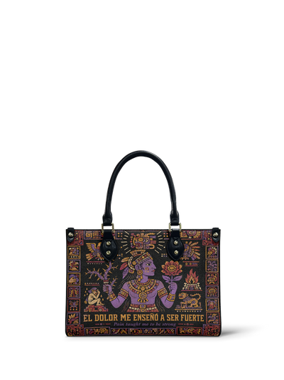 "El dolor me enseñó a ser fuerte" ver.4 Small Leather Handbag