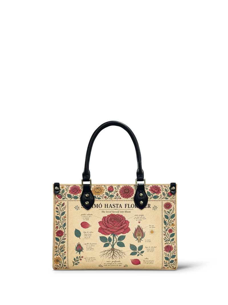 "Se amó hasta florecer" ver.5 Small Leather Handbag