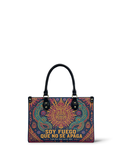 "Soy fuego que no se apaga" ver.3 Small Leather Handbag