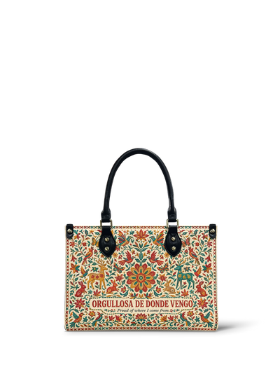 "Orgullosa de donde vengo" ver.2 Small Leather Handbag