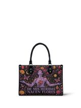 "De mis heridas nacen flores" ver.5 Small Leather Handbag