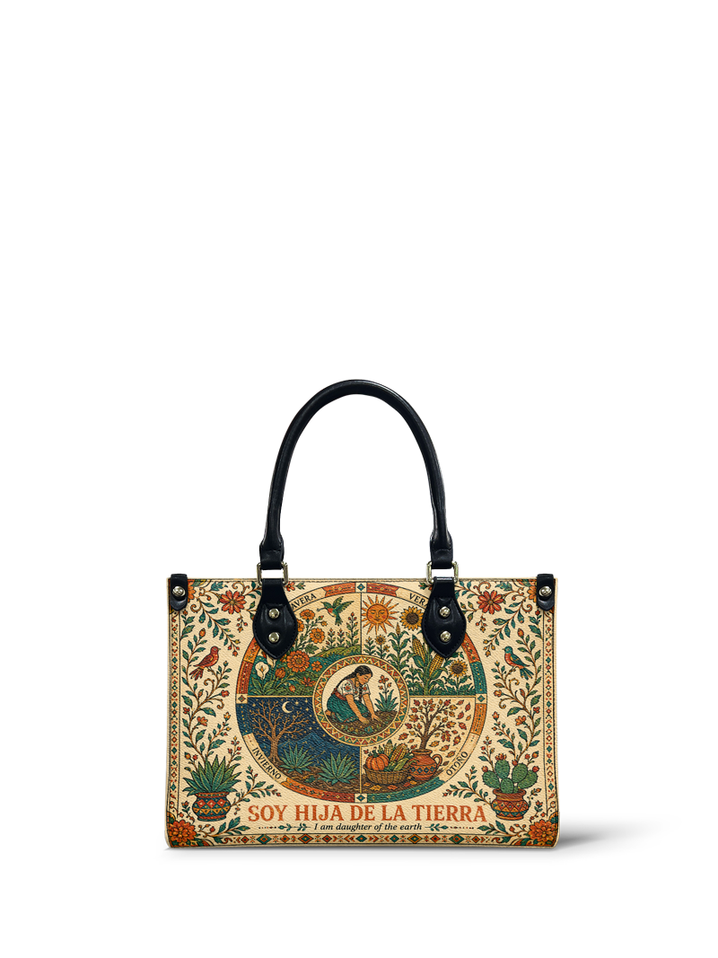 "Soy hija de la tierra" ver.1 Small Leather Handbag