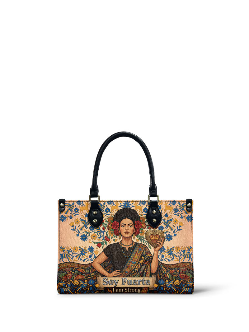 "Soy Fuerte" ver.3 Small Leather Handbag
