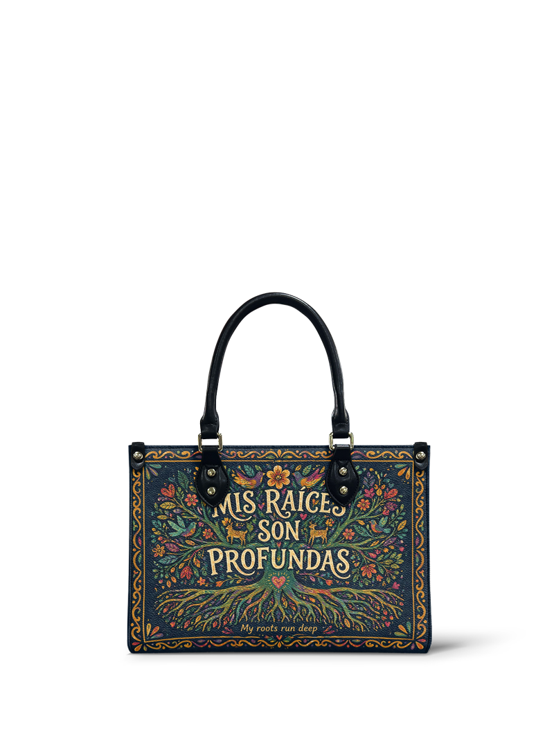 "Mis Raíces son Profundas" ver.4 Small Leather Handbag